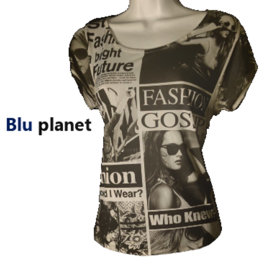 Ladies Large Blue Planet Graphic T - I Like This! - Picture 2 of 5